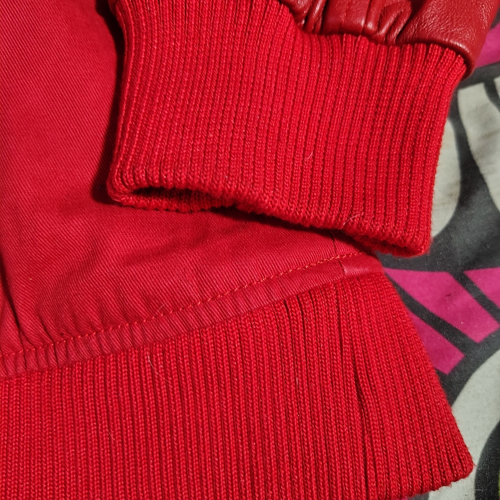 DIAMOND + MICHAEL JACKSON COLLAB -Genuine Red Leather Jacket ( NWOT😲🔥🔥) - Picture 12 of 14